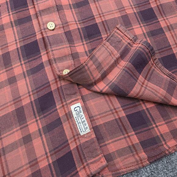 Grayers Clothiers Shirt Mens Medium Red Gray Plaid Short Sleeve Cotton Casual - Picture 12 of 15